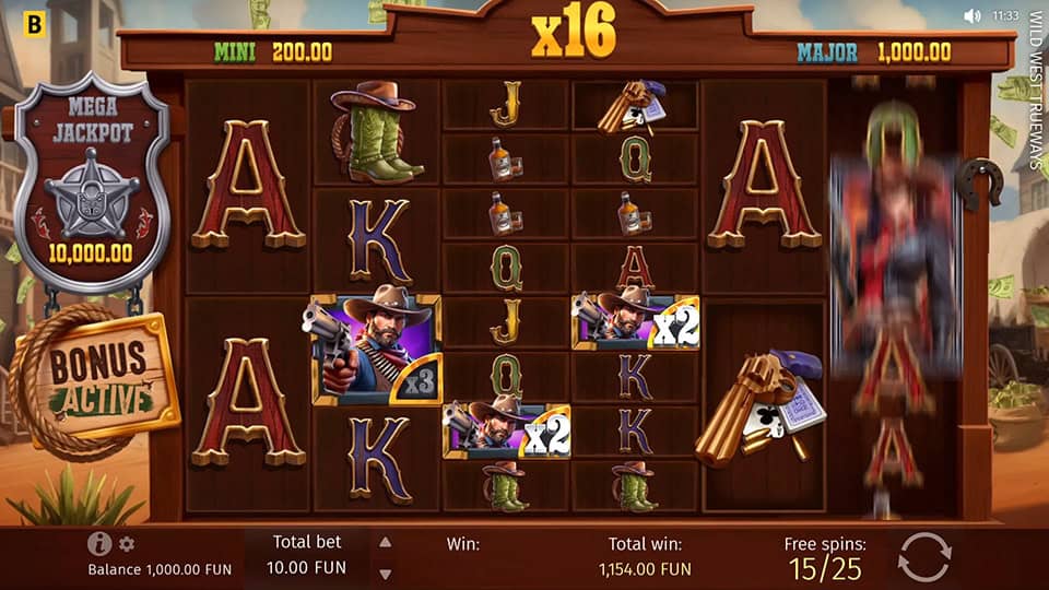 Wild West Trueways slot feature wild multiplier