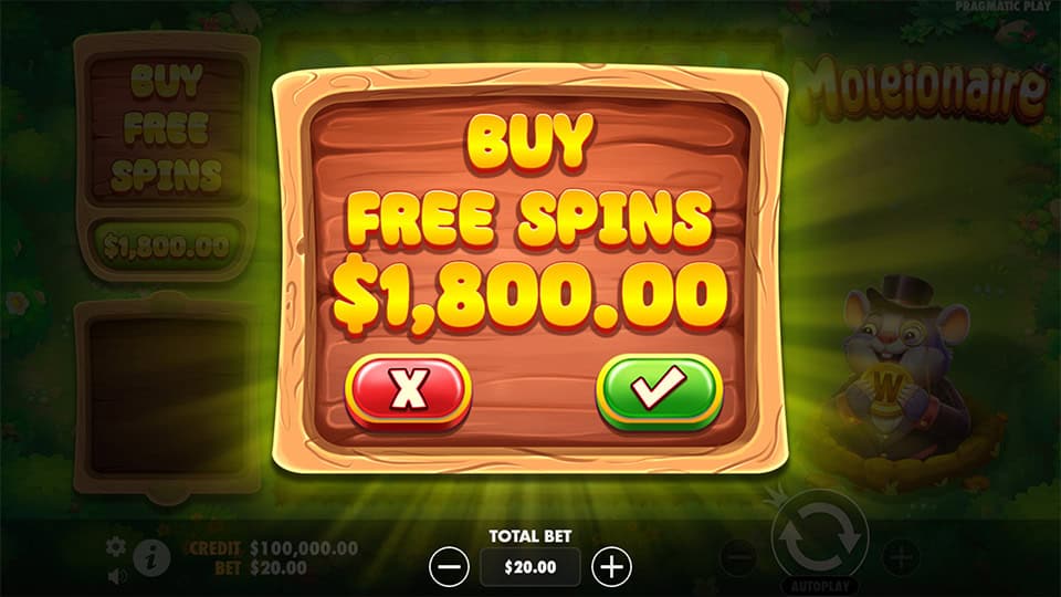 Moleionaire slot bonus buy