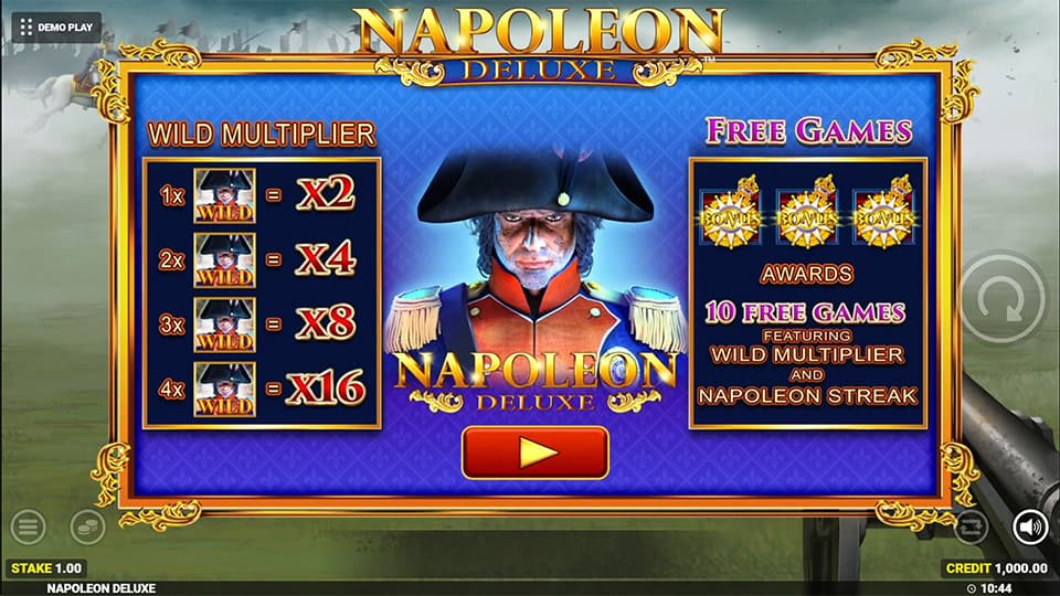 Napoleon Deluxe slot features