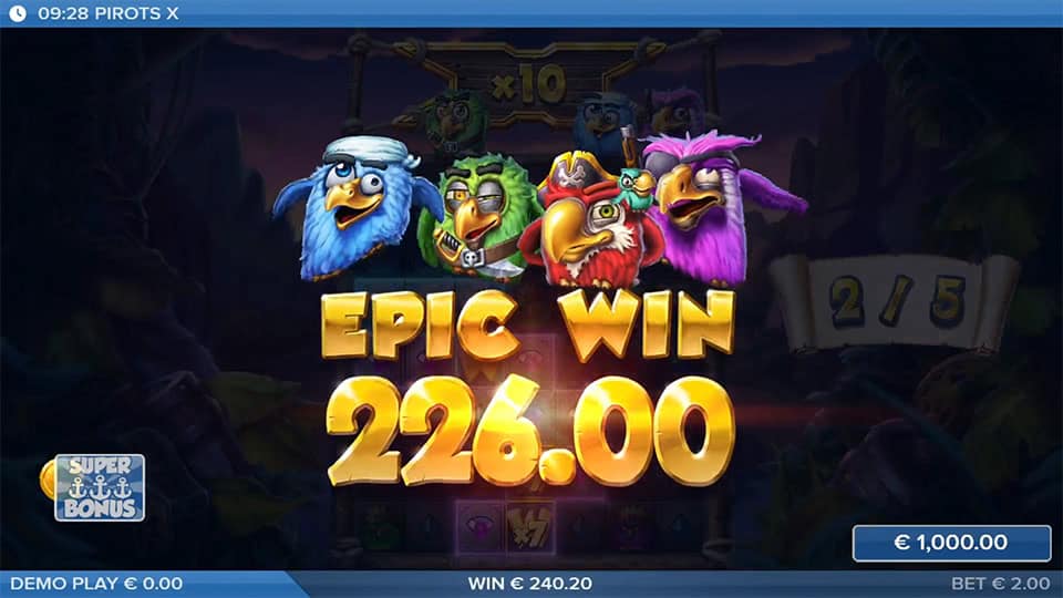 Pirots X slot big win