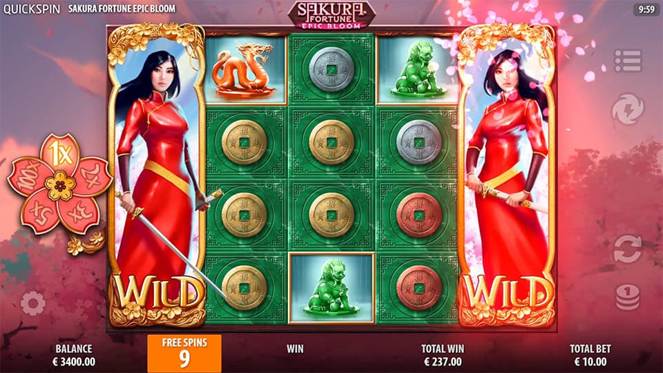 Sakura Fortune Epic Bloom slot feature expanding wild