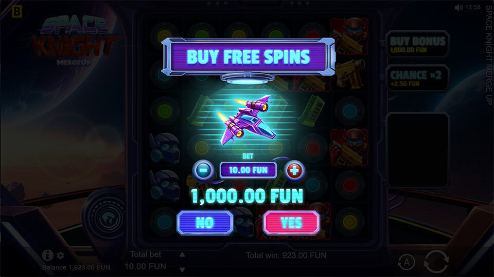 Space Knight Merge Up slot bonus buy