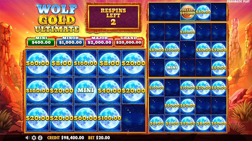 Wolf Gold Ultimate slot feature collect