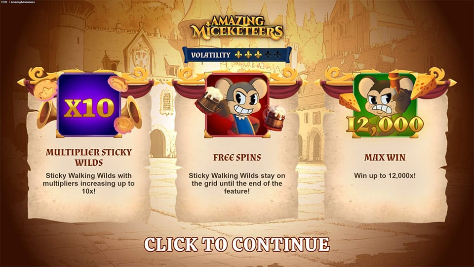 Amazing Miceketeers slot features