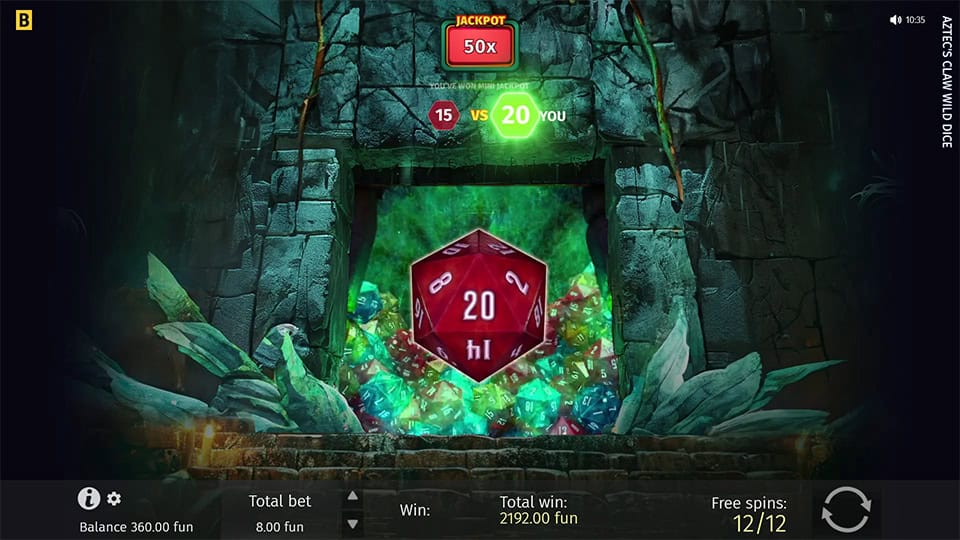 Aztecs Claw Wild Dice slot feature dice