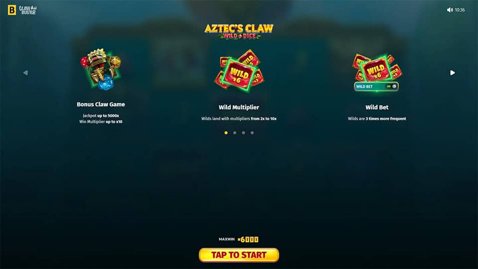 Aztecs Claw Wild Dice slot features