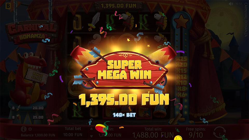 Carnival Bonanza slot big win