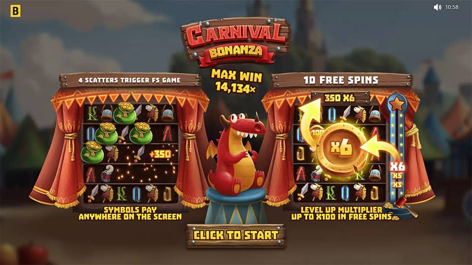 Carnival Bonanza slot features