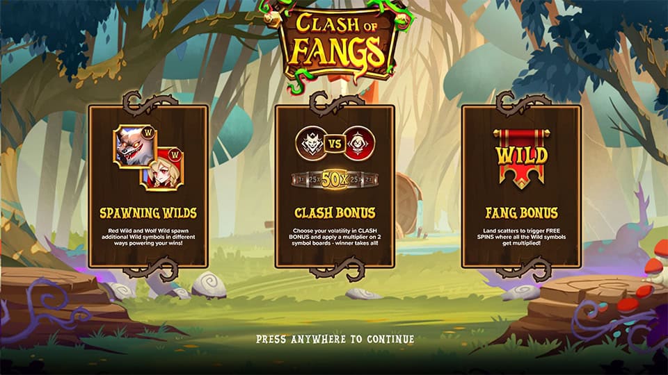 Clash of Fangs slot features