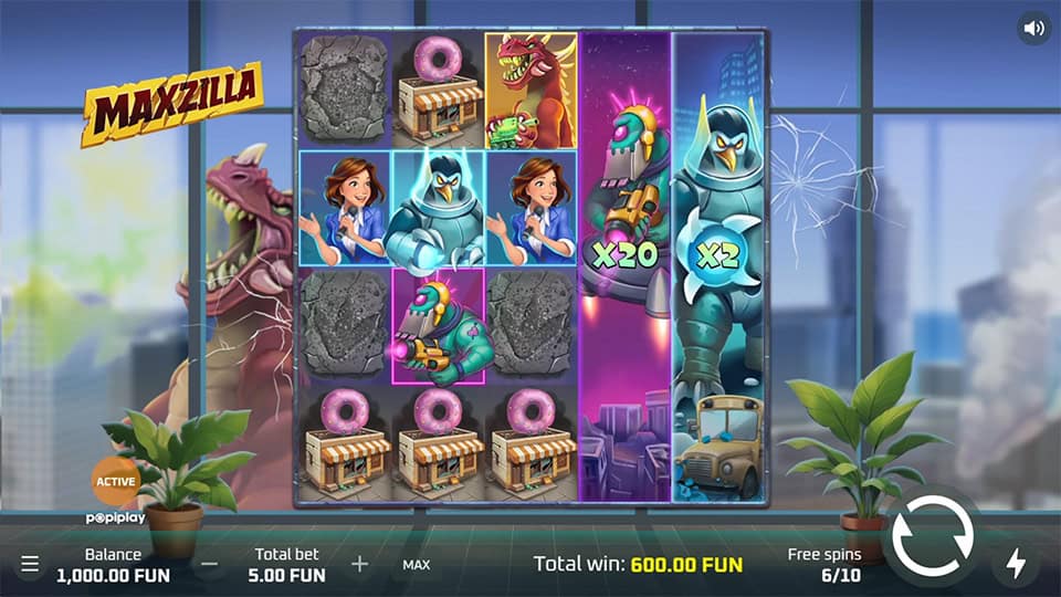 Maxzilla slot feature expanding wild multiplier