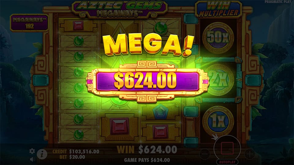 Aztec Gems Megaways slot big win