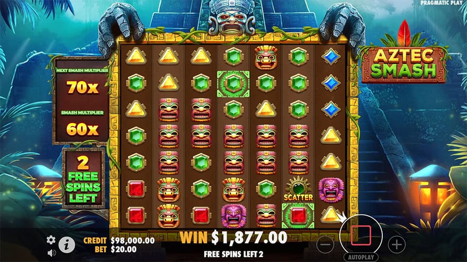 Aztec Smash slot feature smash multiplier