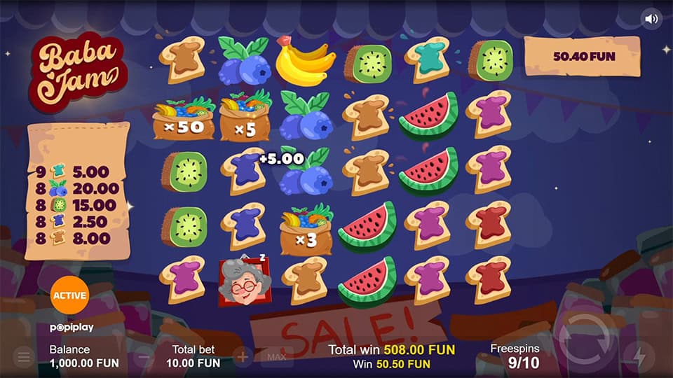 Baba Jam slot feature multipliers