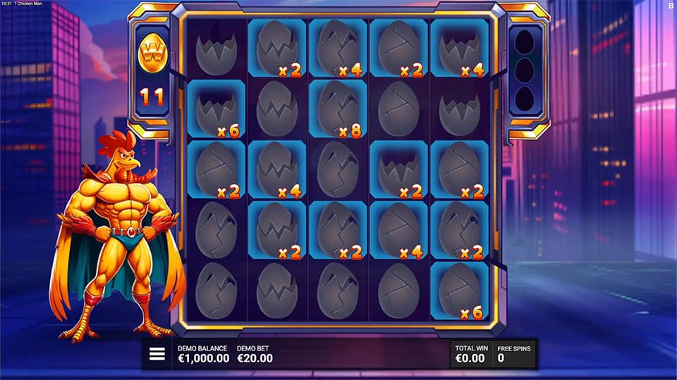 Chicken Man slot feature multiplier spot