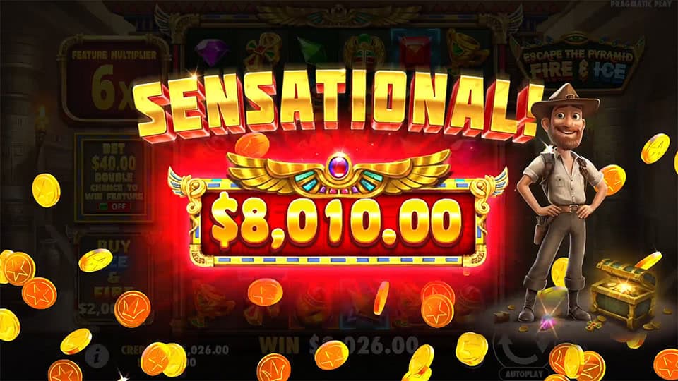 Escape the Pyramid Fire Ice slot big win