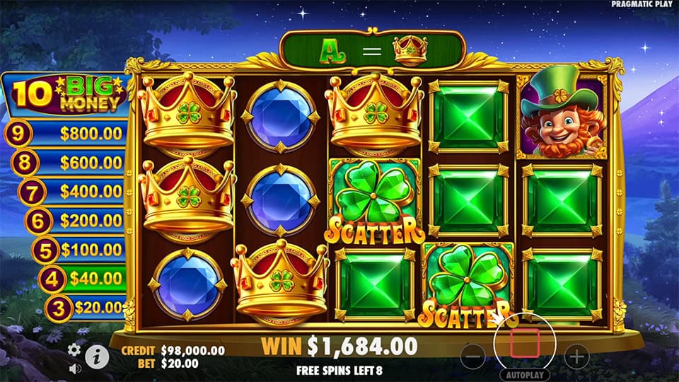 Irish Crown slot feature leprechaun symbol