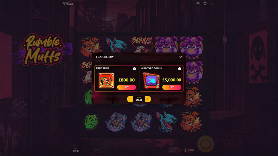 Rumble Mutts slot bonus buy