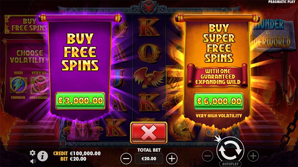 Thunder vs Underworld slot bonus buy