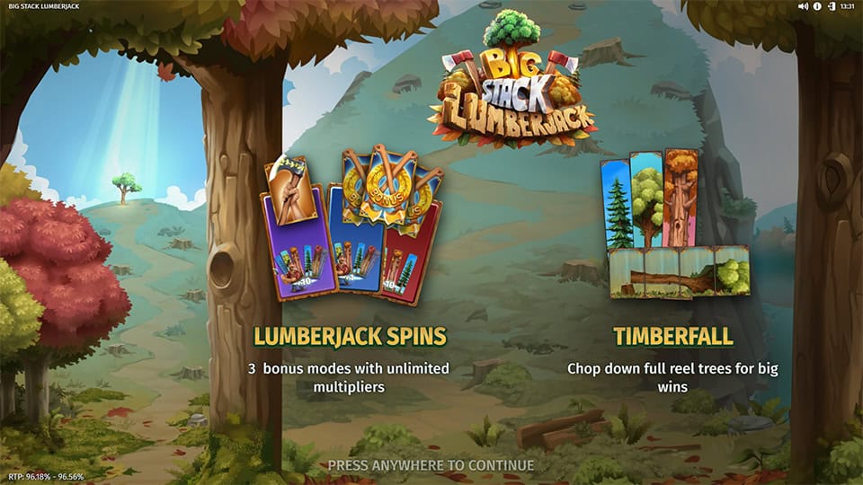 Big Stack Lumberjack slot features