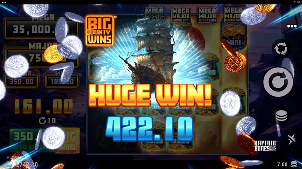 Captain Bones Big Bounty slot big win