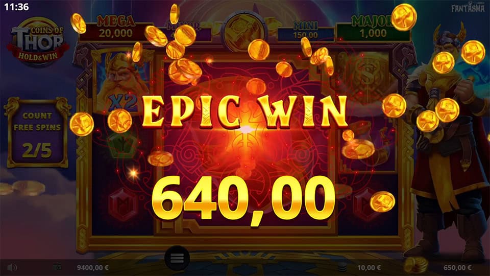 Coins of Thor Hold Win slot big win