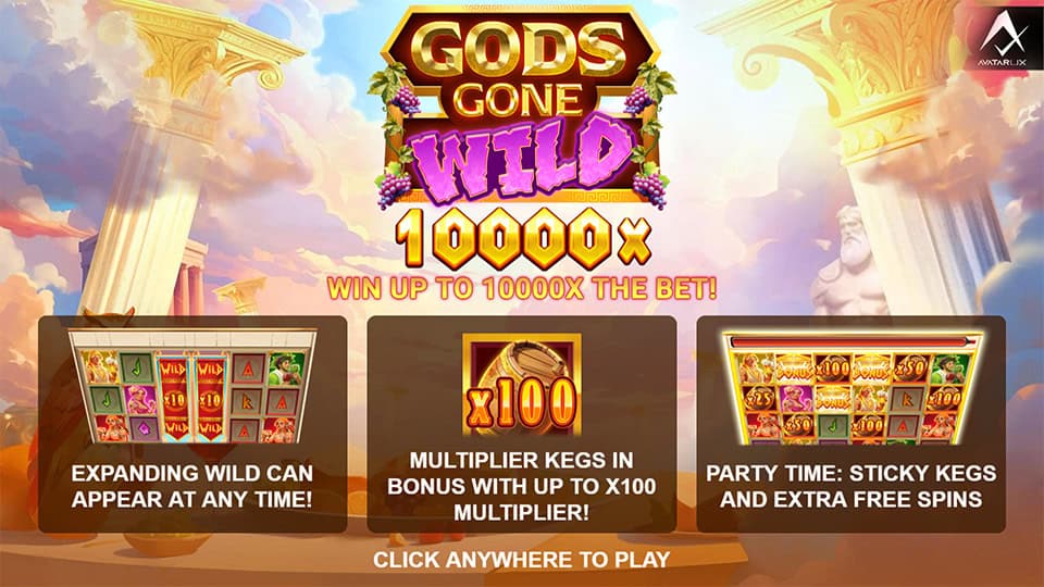 Gods Gone Wild slot features