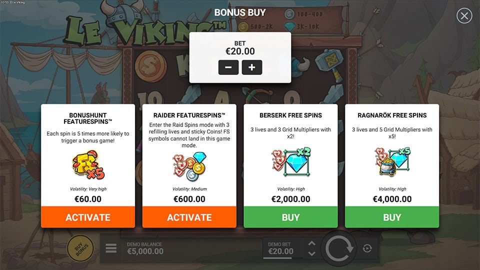 Le Viking slot bonus buy