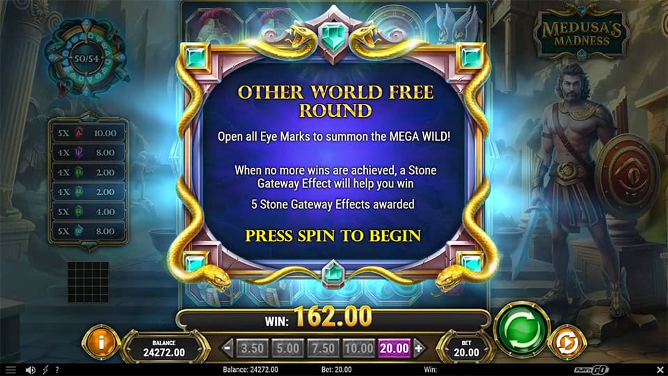 Medusas Madness slot feature other world