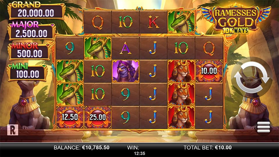 Ramsesses Gold 10K Ways slot feature prize symbol