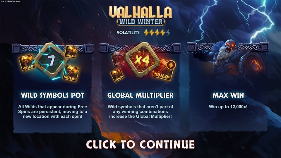 Valhalla Wild Winter slot features