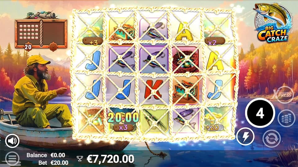 Big Catch Craze slot feature fishermans net