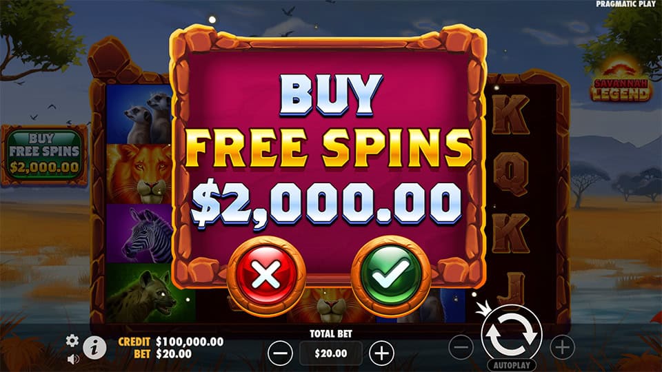 Savannah Legend slot bonus buy