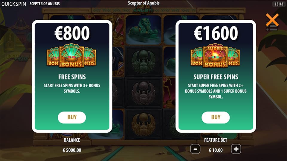 Scepter of Anubis slot bonus buy