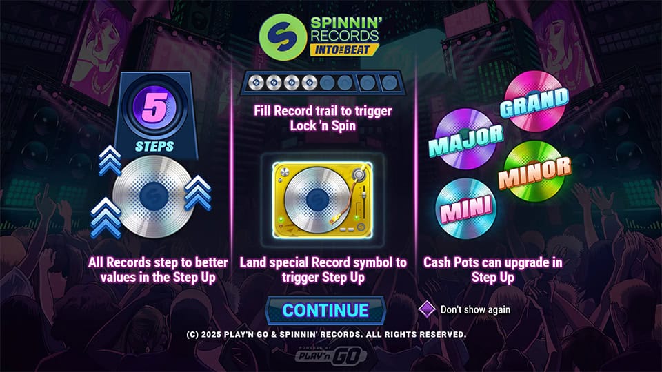 Homepage of Spinnin' Records Into the Beat slot introducing game features and bonus mechanics.