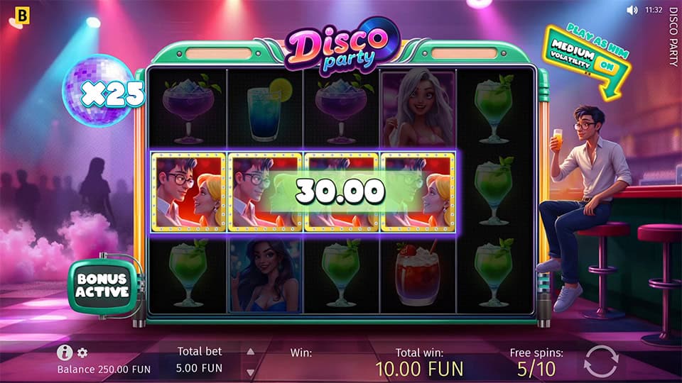 Disco Party slot feature multiplier