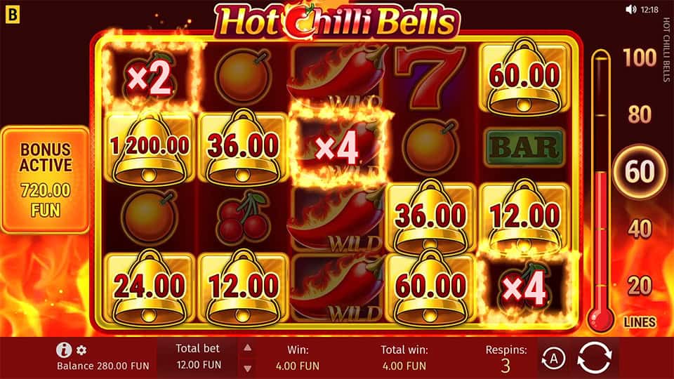 Hot Chilli Bells slot feature multiplier