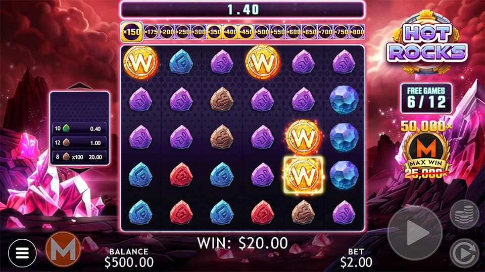 Hot Rocks slot feature add wilds