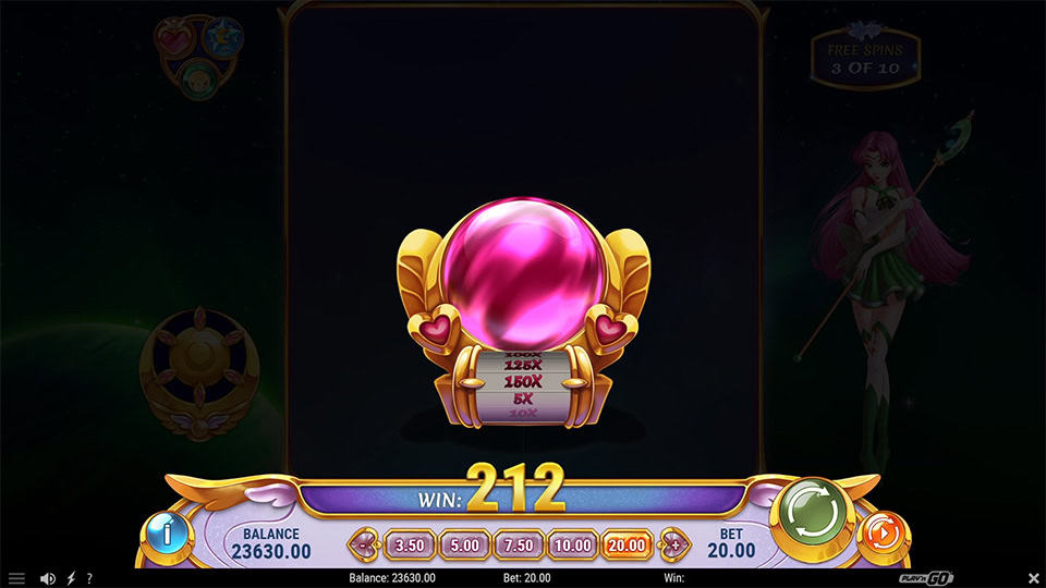 Love orb multiplier appearing during free spins in Moon Princess Origins slot, enhancing potential winnings.