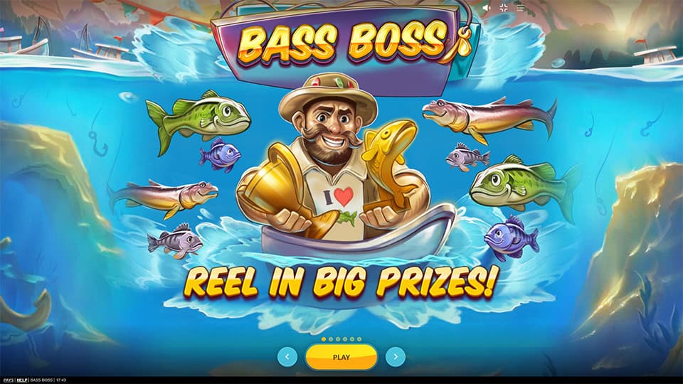 Homepage of Bass Boss slot introducing game features and bonus mechanics.