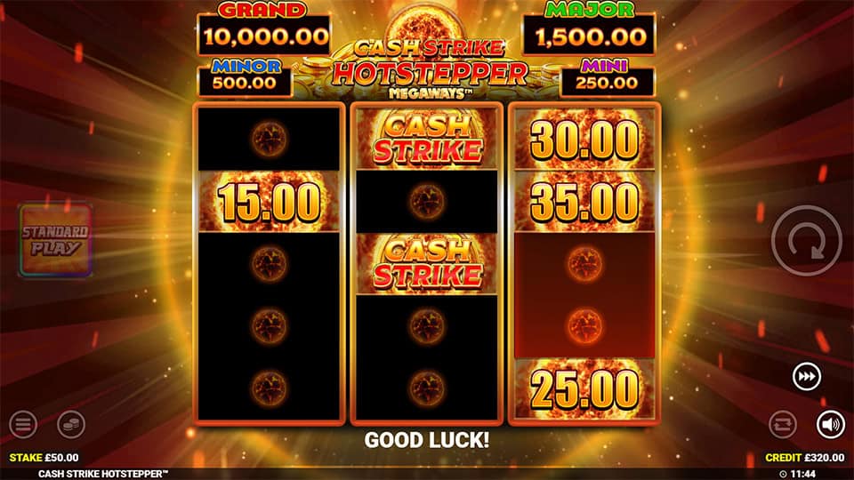 Cash Strike Bonus feature in Cash Strike Hotstepper Megaways slot, triggering special rewards.