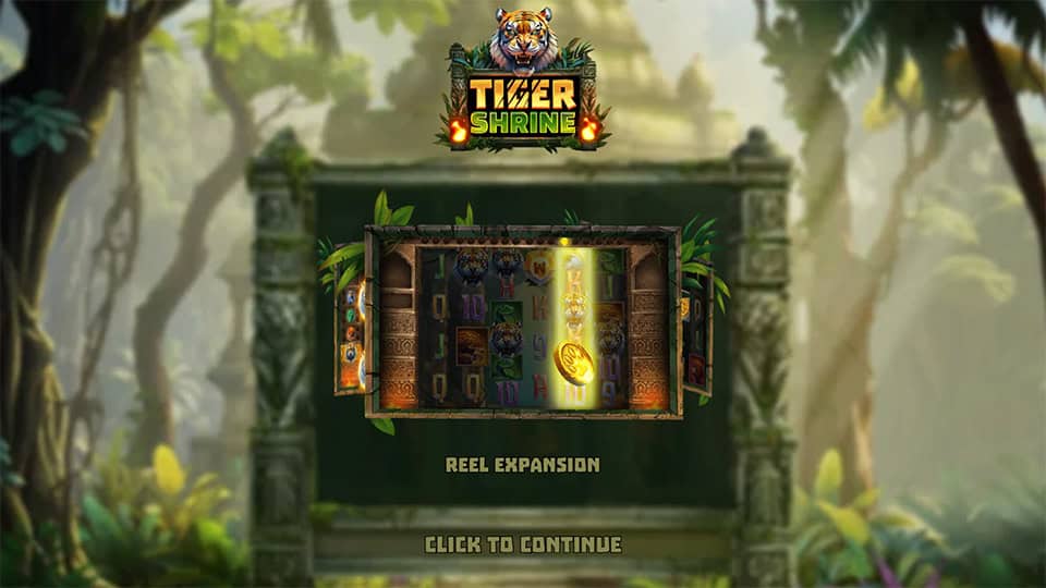 Homepage of Tiger Shrine slot introducing game features and bonus mechanics.