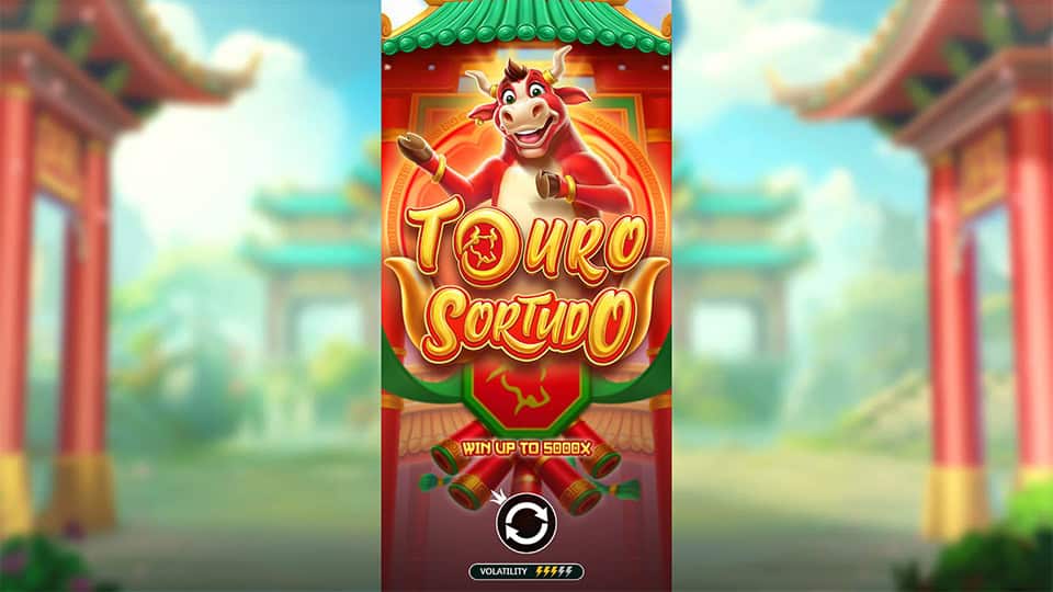 Homepage of Touro Sortudo slot introducing game features and bonus mechanics.