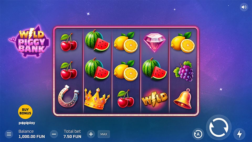 Preview of Wild Piggy Bank slot showing the reels and piggy bank-themed symbols in action.